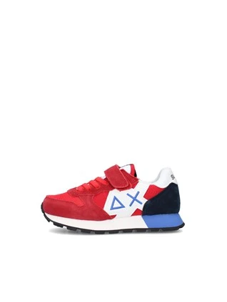 Sneakers SUN68 Bambino – Modello Boy's Tom, Verde Scuro, Chiusura A Strappo, Suola EVA, Nylon E Suede, Z45301B