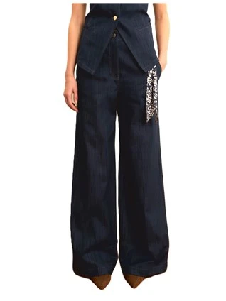 HVEPUO Pantaloni Donna Vita Alta In Cotone Elastico - Modello Dritto Con Tasche E Coulisse - Verde Camo2 Taglia M - 2
