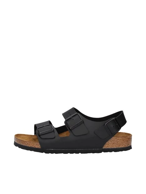 SANDALI BASSI MILANO IN BIRKO FLOR UNISEX ADULTO NERO