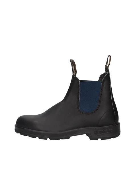 STIVALETTI IN PELLE CON ELASTICI BLU UNISEX ADULTO NERO