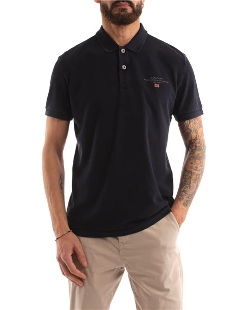 POLO CON LOGO STAMPATO ELBAS UOMO BLU SCURO