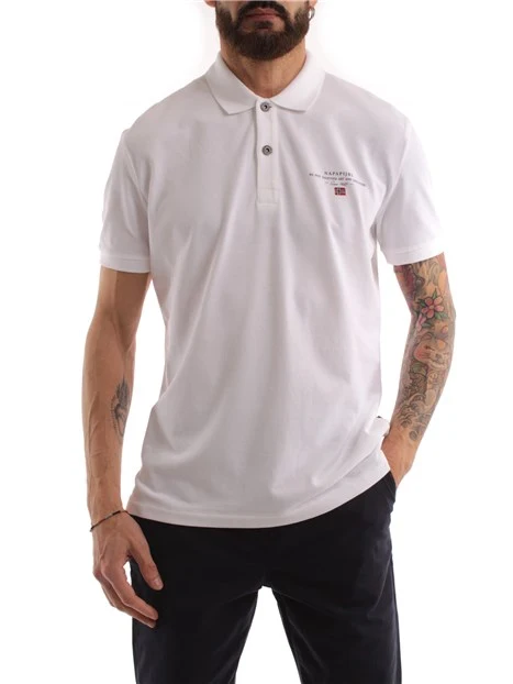 POLO CON LOGO STAMPATO ELBAS UOMO BIANCO