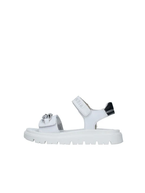 SANDALI TACCO BASSO CON LOGO DONNA BIANCO