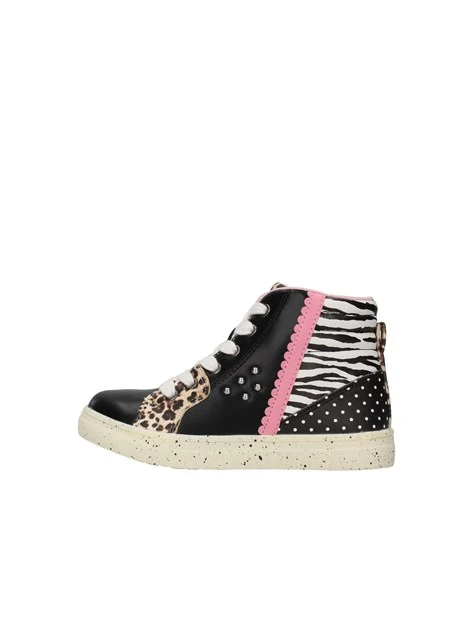 SNEAKERS ALTE ANIMALIER CON BORCHIE