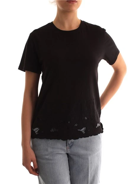 T-SHIRT MANICHE CORTE CLASSICA DONNA NERO