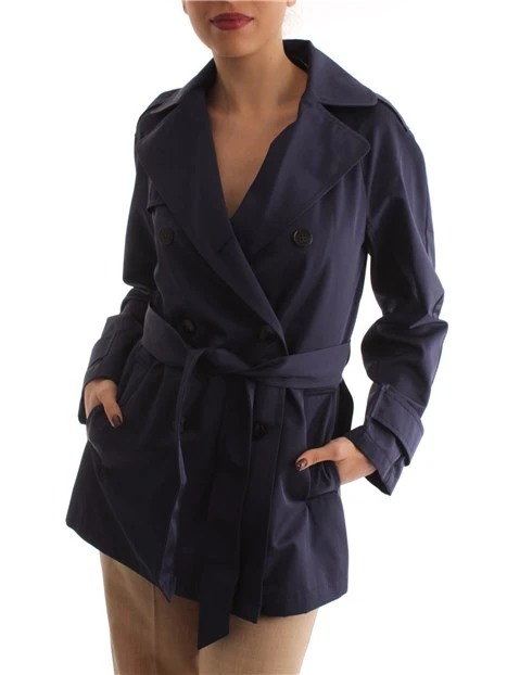 TRENCH CORTO DOPPIOPETTO DONNA BLU