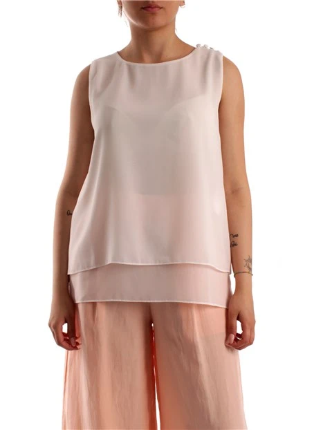 TOP IN RASO  DONNA BIANCO