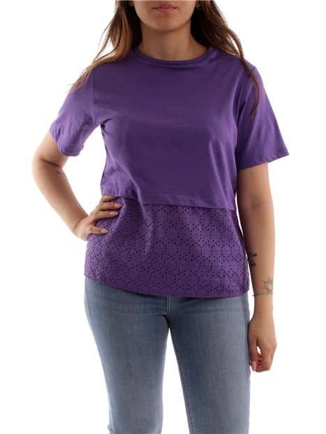 T-SHIRT CON PIZZO SANGALLO DONNA VIOLA