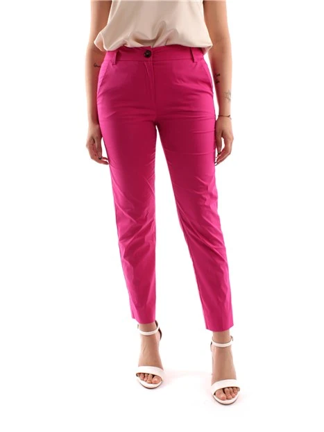 PANTALONE CHINO CON PIEGA DONNA FUCSIA