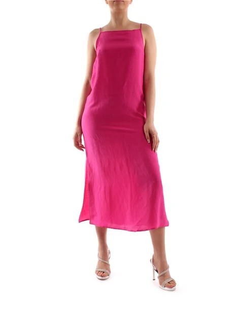 VESTITO CON SPACCHI LATERALI DONNA FUCSIA