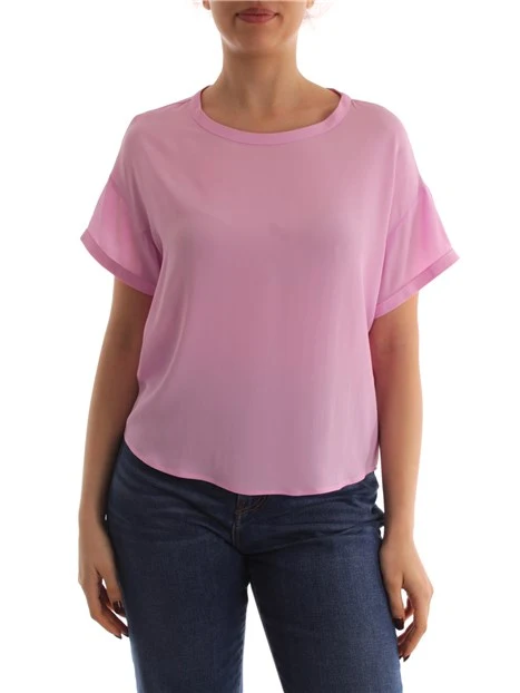 BLUSA MORBIDA TINTA UNITA DONNA ROSA