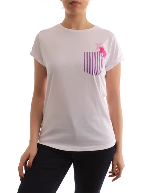 T-SHIRT CON TASCHINO DONNA BIANCO