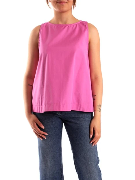 TOP IN COTONE SENZA MANICHE DONNA ROSA