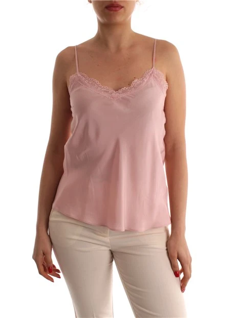 TOP FLUIDO IN PIZZO DONNA ROSA