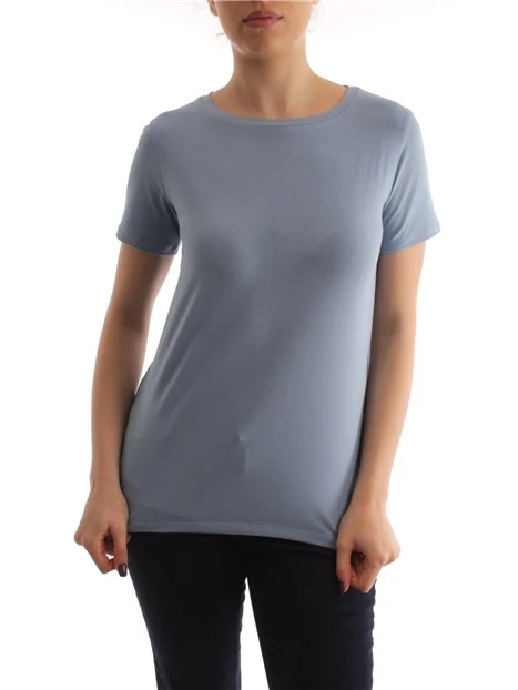 T-SHIRT TINTA UNITA DONNA AZZURRO