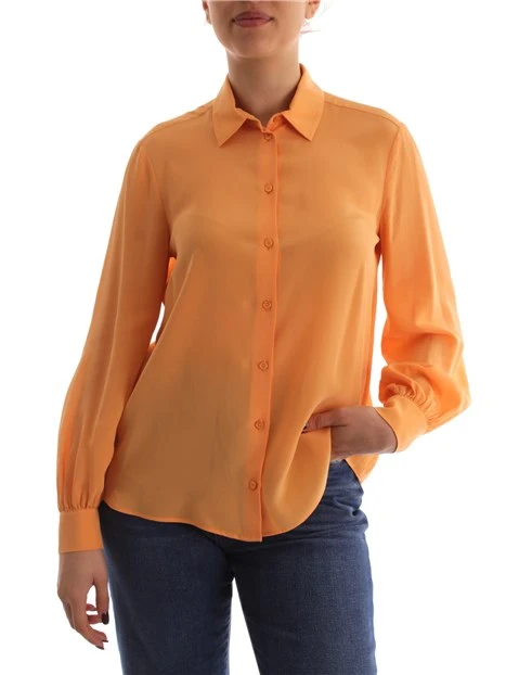 CAMICIA MORBIDA IN PURA SETA DONNA ARANCIO