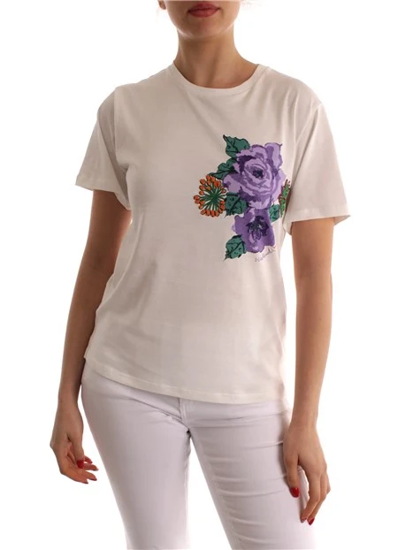 T-SHIRT MANICHE CORTE IN COTONE DONNA BIANCO