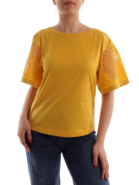 T-SHIRT CON MANICHE SANGALLO DONNA GIALLO