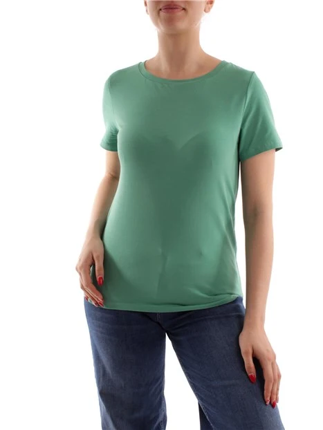 T-SHIRT GIROCOLLO TINTA UNITA DONNA VERDE