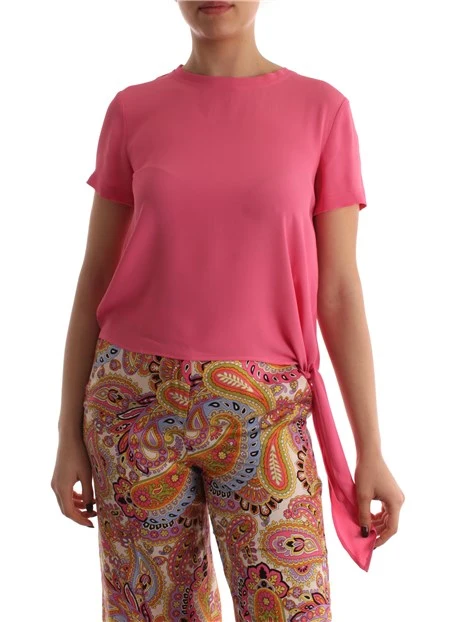 BLUSA CON NODO LATERALE DONNA ROSA