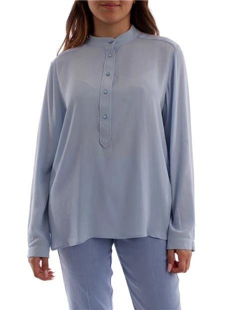 BLUSA CON BOTTONCINI DONNA AZZURRO