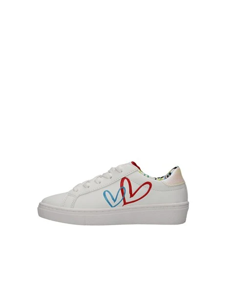 SNEAKERS CON DUE CUORI BAMBINA BIANCHE