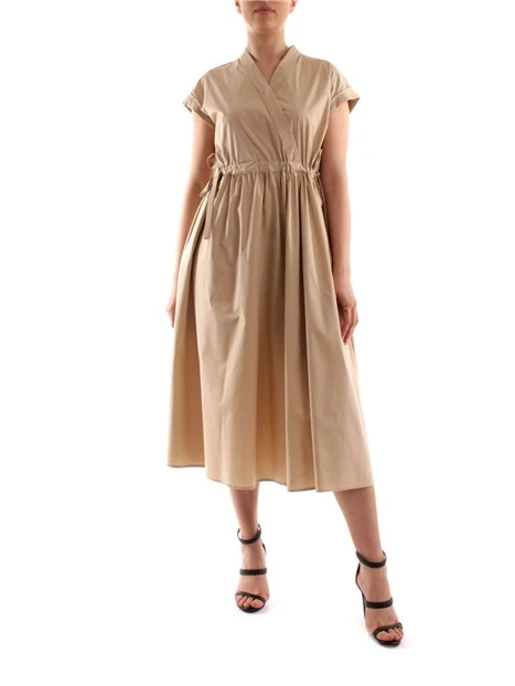 VESTITO CON LACCI SUI FIANCHI DONNA BEIGE