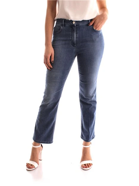 JEANS CON FONDO SVASATO DONNA BLU