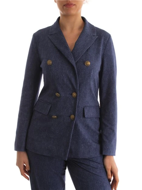 BLAZER EFFETTO DENIM DONNA BLU