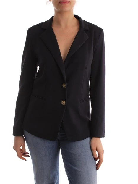BLAZER PUNTO MILANO TINTA UNITA DONNA BLU NAVY