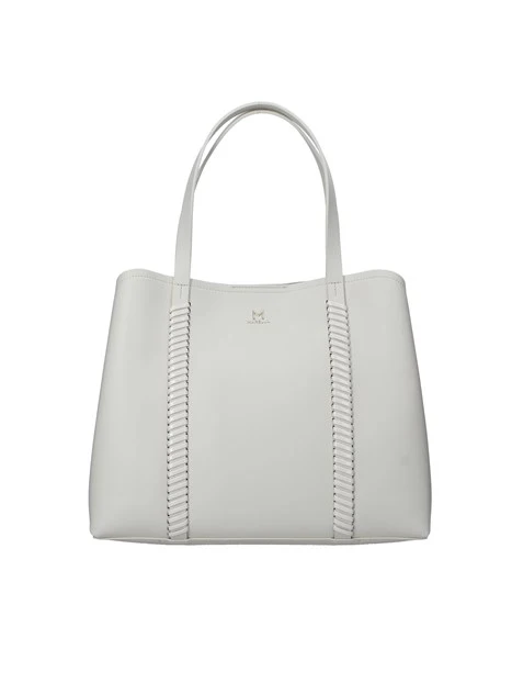 BORSA A SPALLA SHOPPER CON LOGO DONNA BIANCO