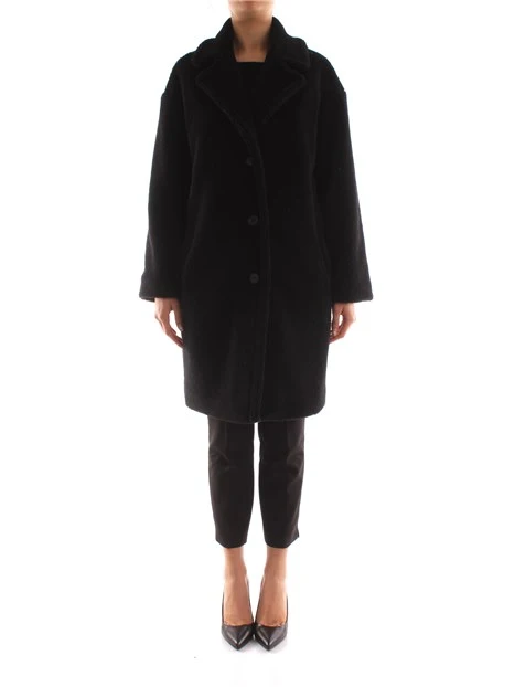 CAPPOTTO LUNGO TEDDY DONNA NERO
