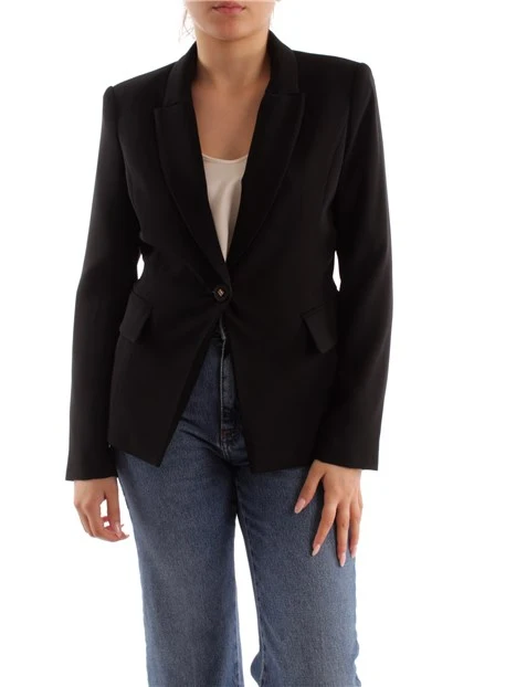 BLAZER CON TASCHE SUI FIANCHI DONNA NERO