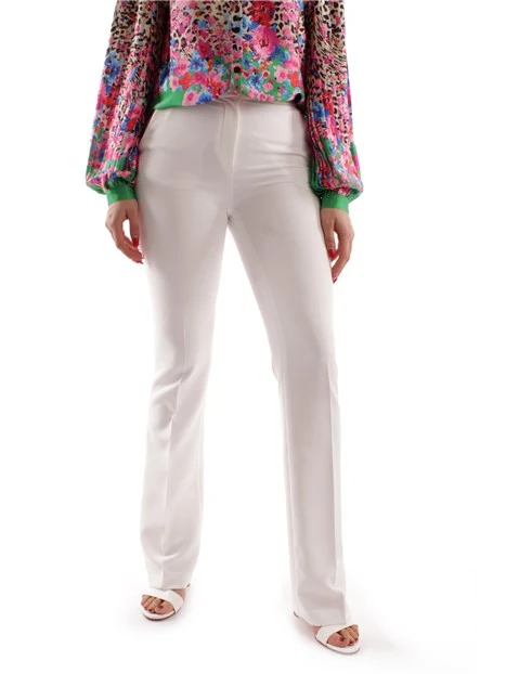 PANTALONE CON PIEGA STIRATA DONNA BIANCO