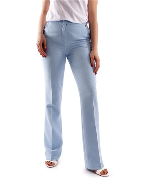 PANTALONE CON PIEGA STIRATA DONNA AZZURRO