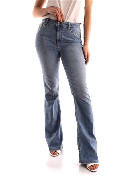 JEANS A VITA ALTA DONNA BLU CHIARO