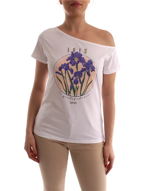 T-SHIRT CON IRIS DONNA BIANCO