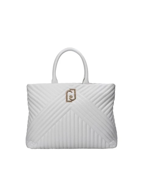 BORSA A MANO CON TRAPUNTATURA MISTA DONNA BIANCO