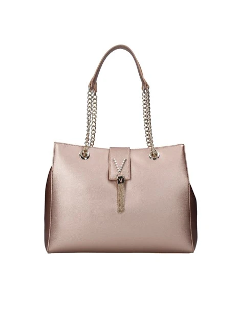 BORSA A SPALLA GRANDE METALLIZZATA  DONNA ROSA