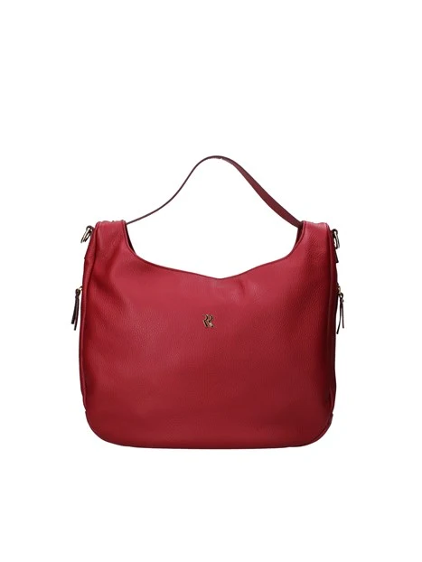 BORSA A SPALLA GRANDE CON ZIP LATERALI DONNA ROSSO