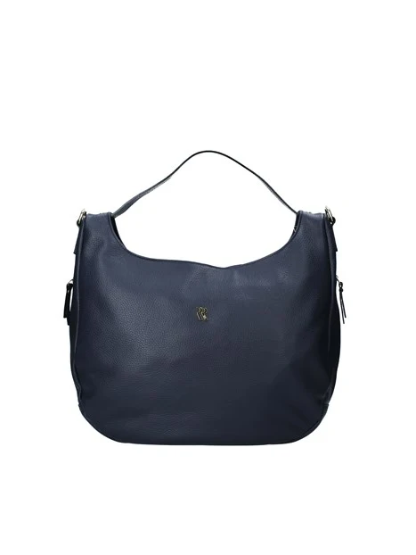BORSA A SPALLA GRANDE CON ZIP LATERALI DONNA BLU