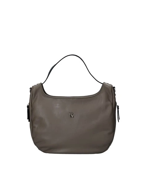 BORSA A SPALLA CON ZIP LATERALE DONNA GRIGIO