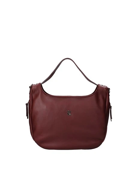 BORSA A SPALLA CON ZIP LATERALE DONNA BORDEAUX