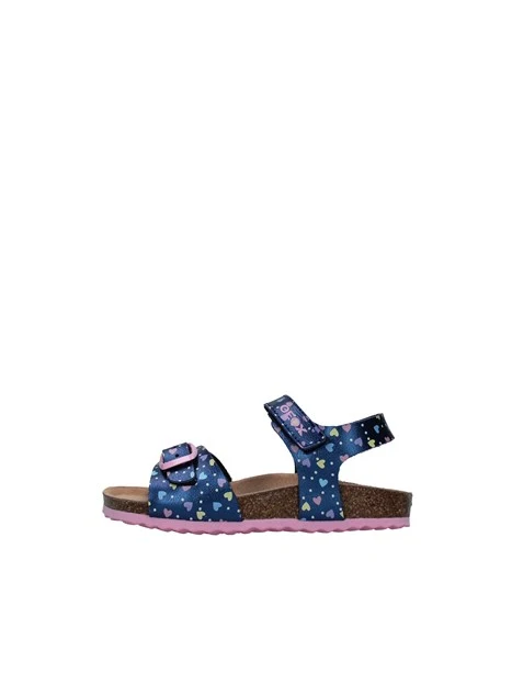 SANDALI CON CUORICINI BAMBINA BLU