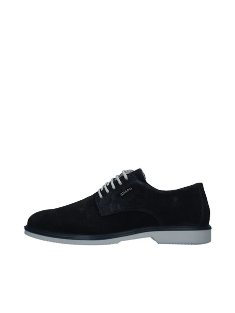STRINGATE DERBY IN PELLE PUNTINATA UOMO BLU