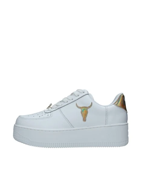 SNEAKERS CON LOGO DORATO DONNA BIANCO