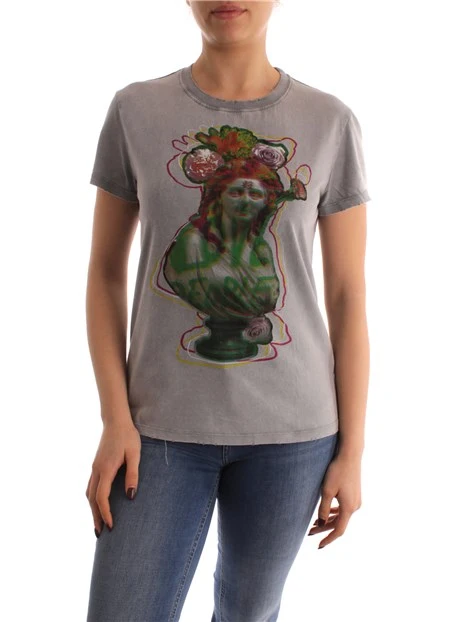 T-SHIRT CON MEZZO BUSTO DONNA GRIGIO