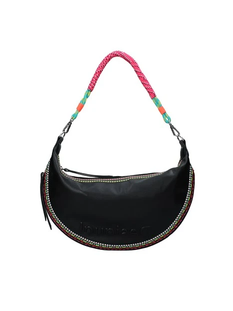 BORSA A SPALLA FORMA LUNARE DONNA NERO