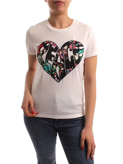 T-SHIRT CON CUORE PACE DONNA BIANCO