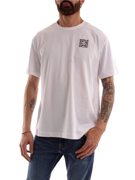 T-SHIRT CON MAXI LOGO RETRO UOMO BIANCO